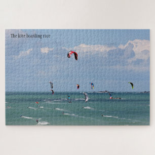 De kite boarding race, gepersonaliseerd, je woorde legpuzzel