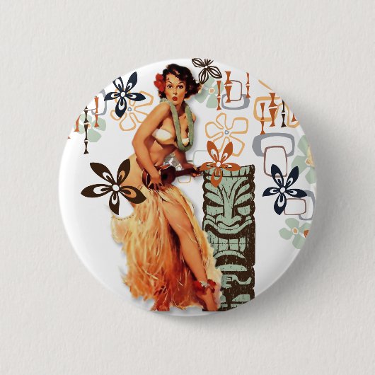 De Kitsch Bitsch : Aloha Oops. Ronde Button 5,7 Cm (Voorkant)