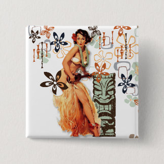De Kitsch Bitsch : Aloha Oops. Vierkante Button 5,1 Cm