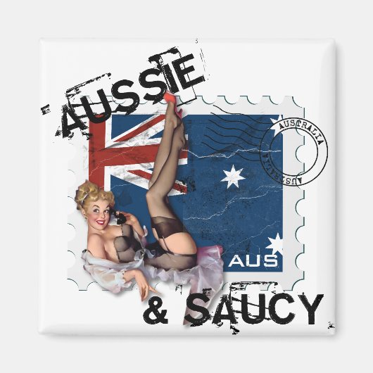 De kitsch bitsch: Aussie & Saucy Pin-Up Magneet (Voorkant)