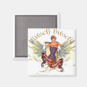De kitsch bitsch: badende schoonheid Tattoo pin-up Magneet (Voorkant / Achterkant)