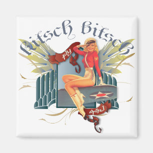 De Kitsch Bitsch : Fly Girl Tattoo Pin-Up Magneet