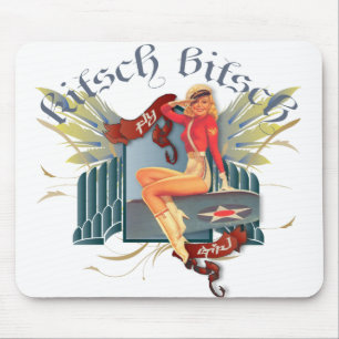De Kitsch Bitsch : Fly Girl Tattoo Pin-Up Muismat