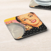 De Kitsch Bitsch :  Huisvrouw Grafisch Bier Onderzetter (Linkerzijde)