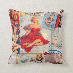 De Kitsch Bitsch : Love Pin-Up Collage 1 Kussen