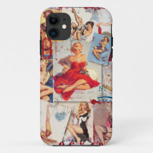 De Kitsch Bitsch © : Love Pin-Up Collage iPhone 11 Hoesje
