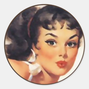 De Kitsch Bitsch : Pin-up-portretten Ronde Sticker