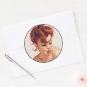 De kitsch bitsch: pin-up portretten ronde sticker (Envelop)