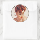 De kitsch bitsch: pin-up portretten ronde sticker (Tas)