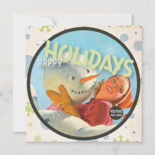 De Kitsch Bitsch : Vintage Prettig Vakantie Feestdagenkaart