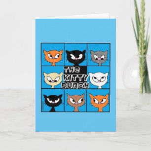 De Kitty Bunch Pop Art Mooie Kat Verjaardagskaart Kaart