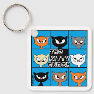 De Kitty Bunch Vierkante Knop Sleutelhanger