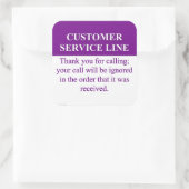 De klantenservice bellen (3) vierkante sticker (Tas)