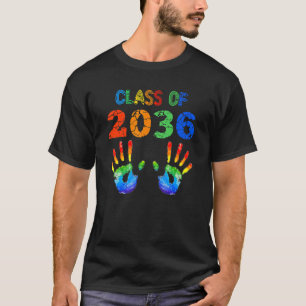 De klasse van 2036 groeit met me kleurenhanddruk o t-shirt