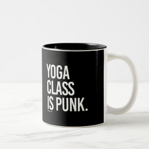 De klasse Yoga is punk - Yoga Fitness -.png Tweekleurige Koffiemok