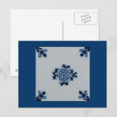 De klassieke Blauwe Tegel van Delft van de Briefkaart (Voorkant / Achterkant)