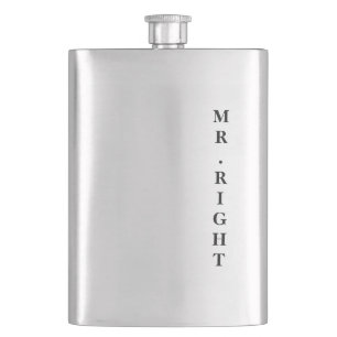 De klassieke fles van Mr. Right Groom Heupfles