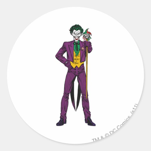 De klassieke Joker Stance Ronde Sticker (Voorkant)