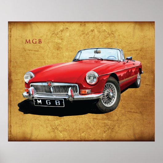De klassieke MG MGB-roadster Poster (Voorkant)