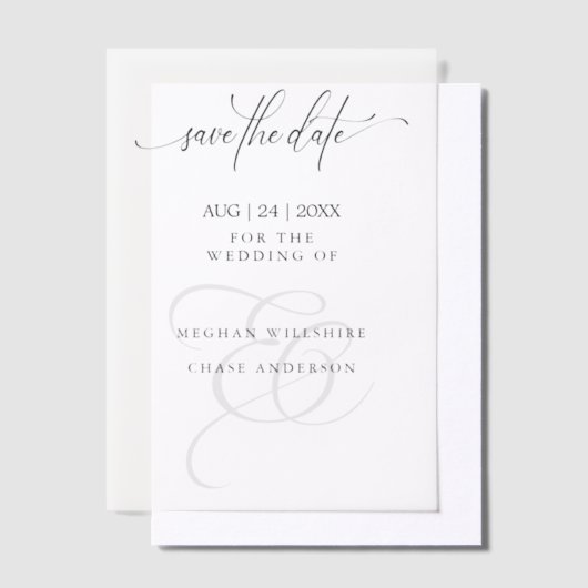 De klassieke overlay van de datum opslaan vellum uitnodigingen (Offset)