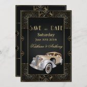 De  Klassieke Stijl van Gatsby sparen de Datum Save The Date (Voorkant / Achterkant)
