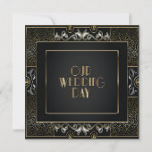 De  Klassieke Stijl van Gatsby sparen de Datum Save The Date (Achterkant)