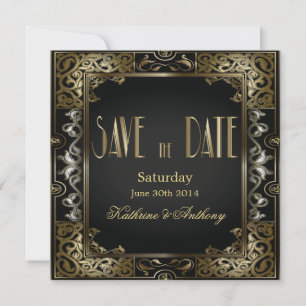 De  Klassieke Stijl van Gatsby sparen de Datum Save The Date