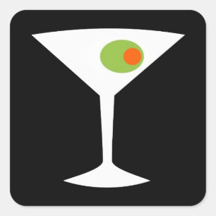 De klassieke Vierkante Stickers van Martini van de