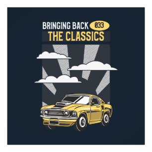 De klassiekers van de retro-Muscle Car Foto Afdruk