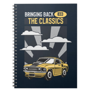 De klassiekers van de retro-Muscle Car Notitieboek