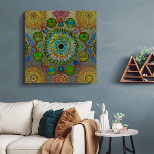De klauwen van Brachyura symbolische mandala kunst Canvas Afdruk