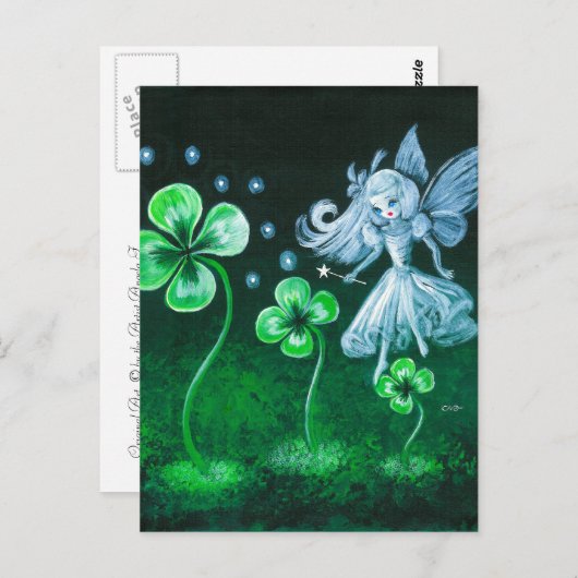 De klaverfee van april briefkaart (Voorkant / Achterkant)
