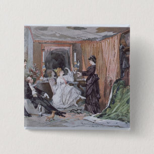 De kleedkamer van Hortense Schneider Vierkante Button 5,1 Cm