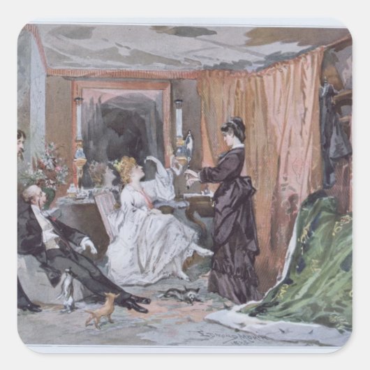 De kleedkamer van Hortense Schneider Vierkante Sticker (Voorkant)