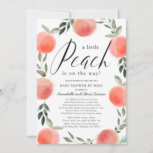 De kleine Baby shower van de Waterverf van het Per Kaart (Voorkant)