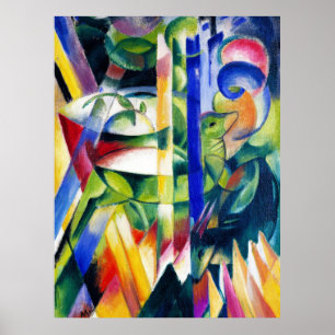 De Kleine Berggeiten schilderij door Franz Marc Poster