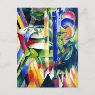 De kleine berggeiten schilderij van Franz Marc Briefkaart