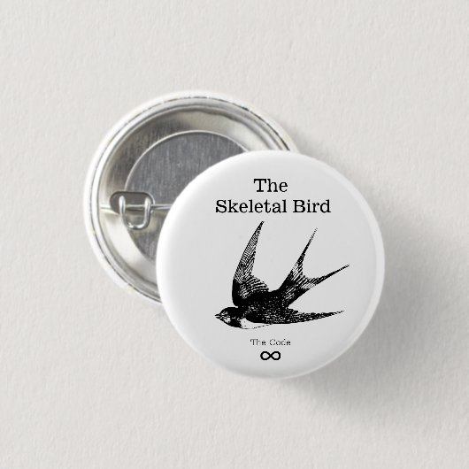 De kleine Button van het skeletvogel (Voorkant /achterkant)