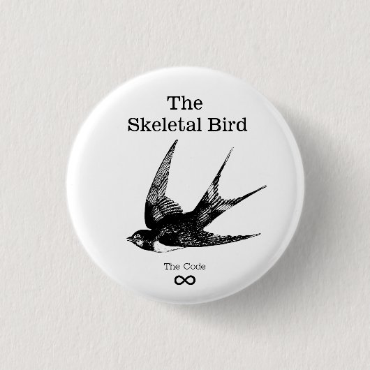 De kleine Button van het skeletvogel (Voorkant)