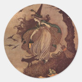 De kleine heks ronde sticker (Voorkant)