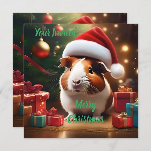 De kleine helper van de Kerstman: het kerstcavia Kaart (Voorkant / Achterkant)