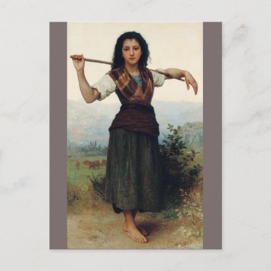 De kleine herderst van Bouguereau Briefkaart (Voorkant)