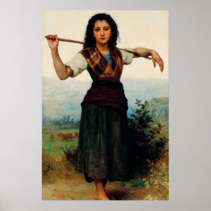 De kleine herderst van Bouguereau Poster