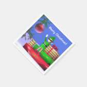 De kleine Kerstmis Elf die op cadeaus staat Servet (Hoek)