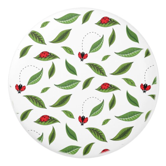 De kleine Ladybugs Keramische Knop (Voorkant)