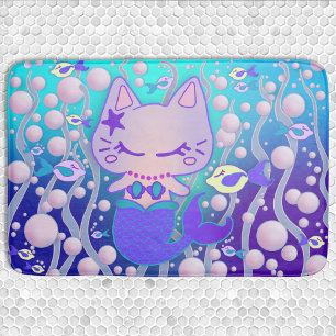 De kleine ormaïde Kawaii Cat Mermaid Bath Mat