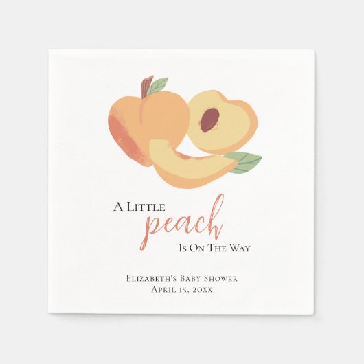 De kleine Perziker is onderweg Baby shower Cute Servet (Voorkant)