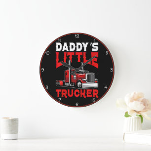 De kleine rode trucker van papa grote klok