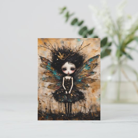 De kleine Schattige fee met drie poten Briefkaart (Staand voorkant)