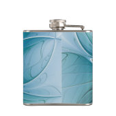 De kleine schoonheid Modern Blue Gold Fractal Flow Heupfles (Achterkant)